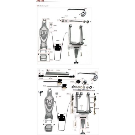 TAMBURO FPD400 TAMBURO 8032496144595 China ST 1 1 Discontinued 1 0 0 HAWA 92060000 OCTOPUS double bassdrum pedal 400 series. The
